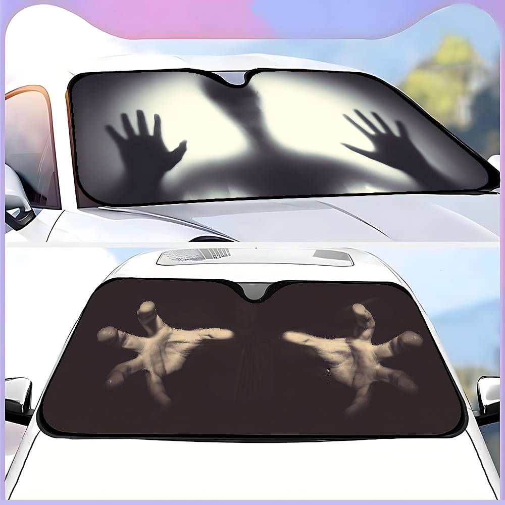 Creepy Ghost Hand Light Car Su - Windshield Sun Shade ulasan dan harga