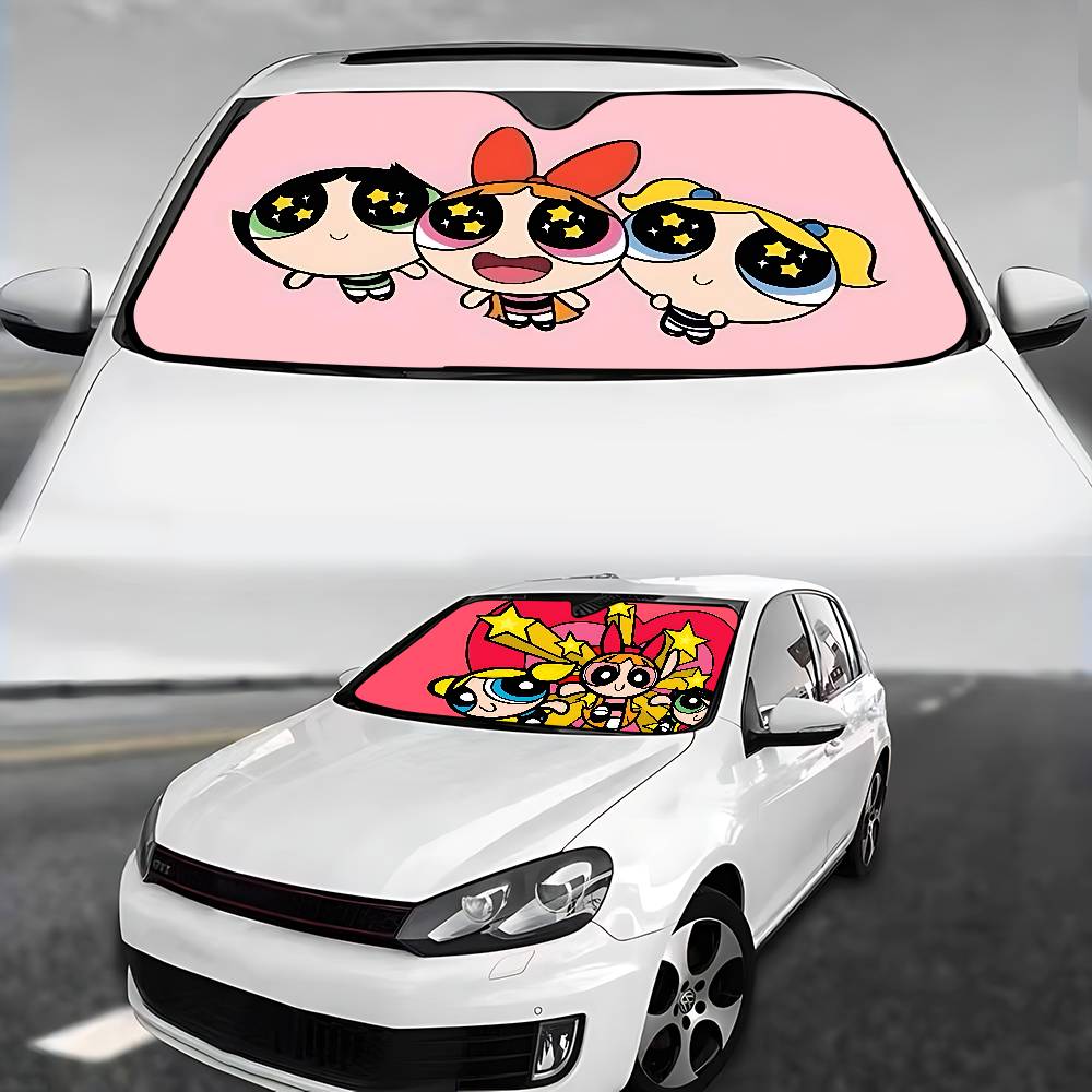 Cute-P-pOwerPuff-G- Girls Styl - Windshield Sun Shade ulasan dan harga